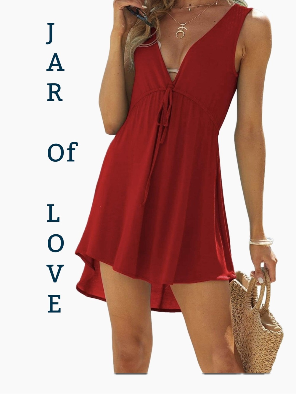 Jar of Love
Women's Beach
Cover Up Dress
V-Neck
Sleeveless Bikini
Beach Tunic
